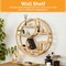 Vintiquewise Round Bamboo Wall Shelf with 3-Tier Wooden Display Sections Boho Circle Hanging Shelf for Living Room Bedroom Entryway & Home Decor – Decorative Circular Storage Rack for Small Plants Accents and Collectibles